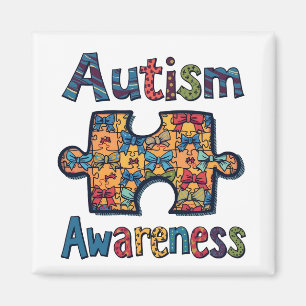 Autisme mama Puzzel Stuk Coquette Bow Ribbon Autis Magneet