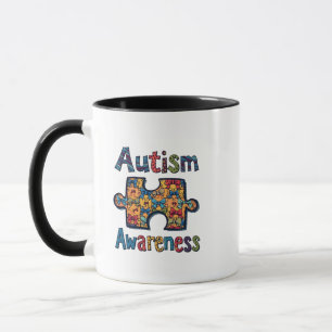 Autisme mama Puzzel Stuk Coquette Bow Ribbon Autis Mok