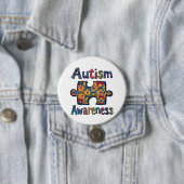 Autisme mama Puzzel Stuk Coquette Bow Ribbon Autis Ronde Button 7,6 Cm (In situ)