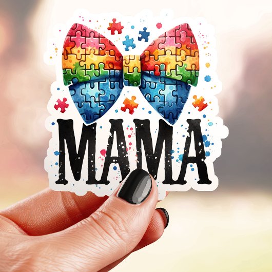 Autisme Mama Puzzelstuk Strik Sticker