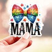 Autisme Mama Puzzelstuk Strik Sticker