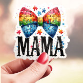 Autisme Mama Puzzelstuk Strik Sticker