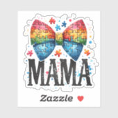 Autisme Mama Puzzelstuk Strik Sticker (Vel)