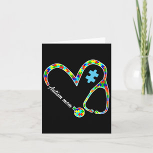 Autisme mama Puzzle Stethoscope Nurse Autism Aware Kaart