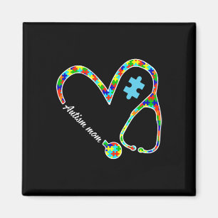 Autisme mama Puzzle Stethoscope Nurse Autism Aware Magneet