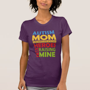 Autisme mama Raising My Hero Birthday Novelty T-shirt