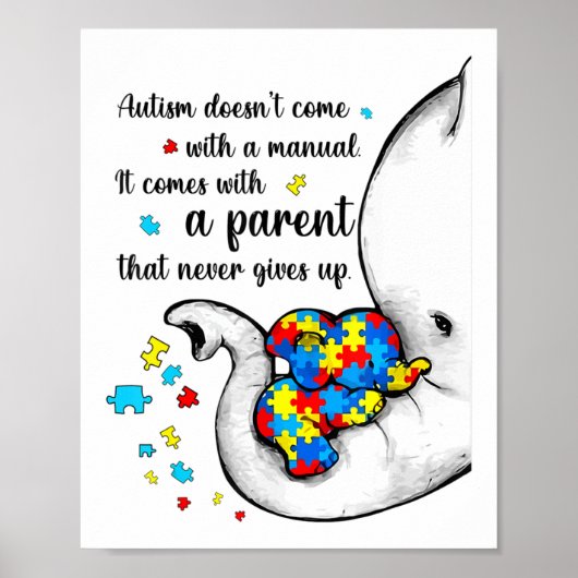 Autisme mama Shirt Vrouwen Autisme Shirten Mam Poster (Voorkant)