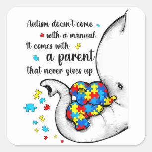 Autisme mama Shirt Vrouwen Autisme Shirten Mam Vierkante Sticker