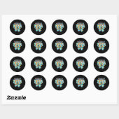 Autisme mama strik trots autisme moeder bewustzijn ronde sticker (Vel)