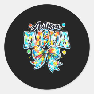 Autisme mama strik trots autisme moeder bewustzijn ronde sticker