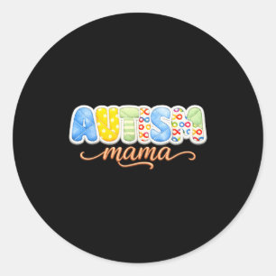 Autisme mama trots autisme moeder bewustzijn en ronde sticker