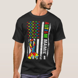 Autisme Mamie American Flag Autism Awareness Famil T-shirt