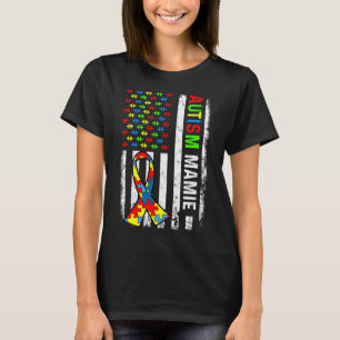 Autisme Mamie American Flag Autism Awareness Famil T-shirt