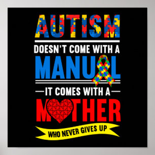 Autisme Manual Mama Mama Mama Mama Flower Rainbow Poster
