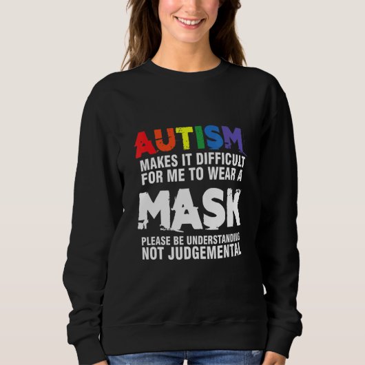 Autisme Mask Tolerance Autistic Awareness Ribbon P Trui (Voorkant)