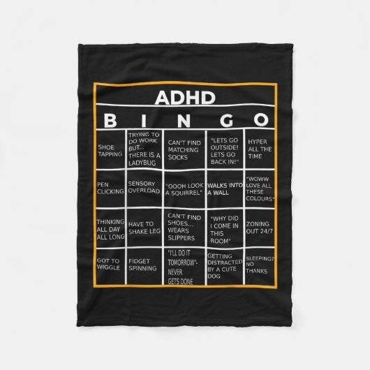 Autisme Mental Health Awareness Day Adhd Bingo Fun Fleece Deken (Voorkant)
