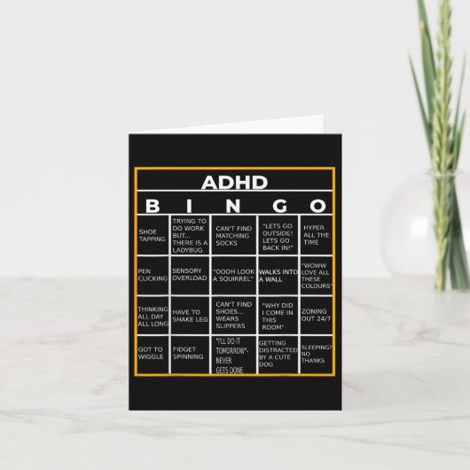 Autisme Mental Health Awareness Day Adhd Bingo Fun Kaart (Voorkant)