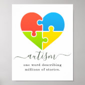 Autisme Miljoenen verhalen Hart Puzzle Poster (Voorkant)