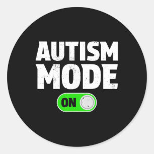 Autisme Mode op Grappig Autisme Bewustzijn Neurodi Ronde Sticker