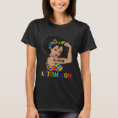 Autisme Moeder Afro Moeder Zwart Vrouwen Puzzel St T-shirt (Voorkant)