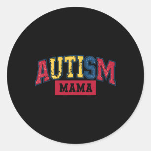 Autisme Moeder Autisme Bewustzijn voor Mama Vrouwe Ronde Sticker