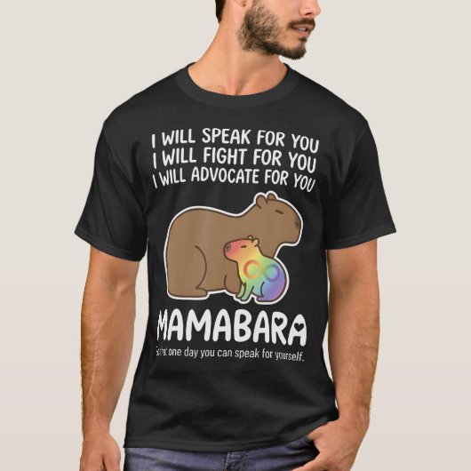 Autisme Moeder Capybara Mamabara Neurodiversiteit T-shirt (Voorkant)