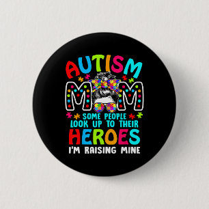 Autisme Moeder Die Een Held Grootbrengt Legpuzzels Ronde Button 5,7 Cm