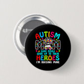 Autisme Moeder Die Een Held Grootbrengt Legpuzzels Ronde Button 5,7 Cm (Voorkant /achterkant)