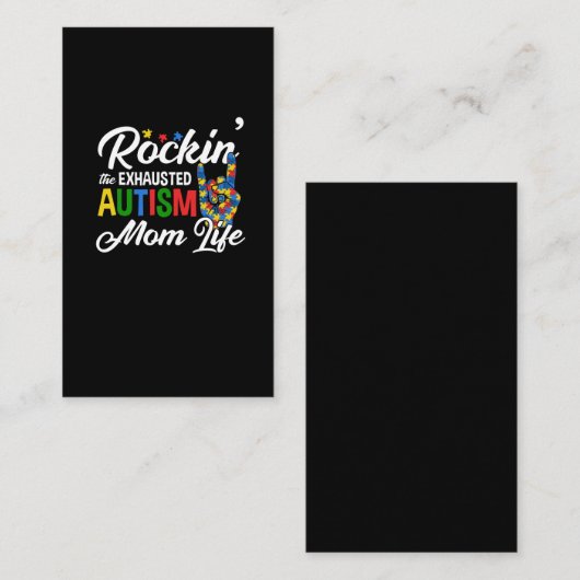 Autisme moeder die het uitgeputte moederleven van  visitekaartje (Voorkant / Achterkant)