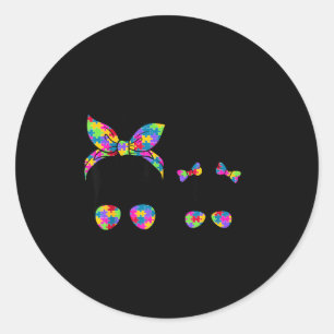 Autisme moeder en dochter rommelige knot zonnebril ronde sticker