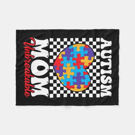 Autisme moeder hart puzzel moeder zoon autisme Awa Fleece Deken (Voorkant (Horizontaal))