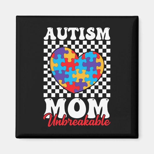 Autisme moeder hart puzzel moeder zoon autisme Awa Magneet (Voorkant)