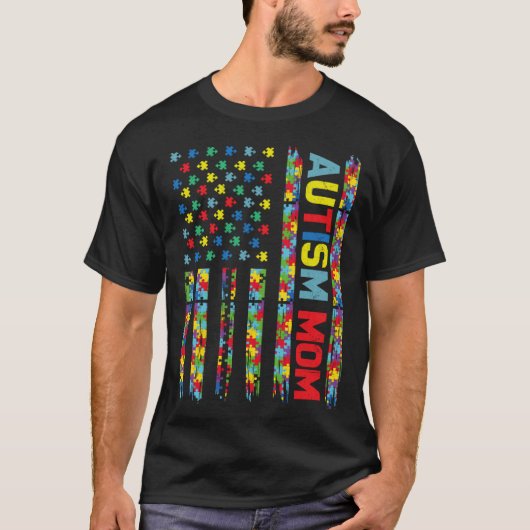 Autisme Moeder Kind VS Vlag Puzzel Bewustzijn Kies T-shirt (Voorkant)