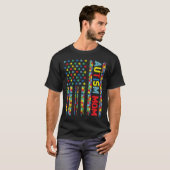 Autisme Moeder Kind VS Vlag Puzzel Bewustzijn Kies T-shirt (Voorkant volledig)
