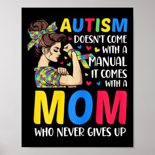 Autisme moeder komt niet met een handmatige autism poster (Voorkant)
