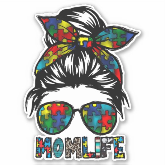 Autisme Moeder Leven, Autisme Bewustzijn Dag Cadea Sticker (Voorkant)