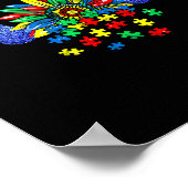 Autisme Moeder Leven Zonnebloem Puzzelstuk Moederd Poster (Hoek)