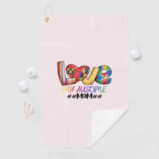 Autisme moeder liefde - kleurrijk bewustzijn golfhanddoek (Insitu)