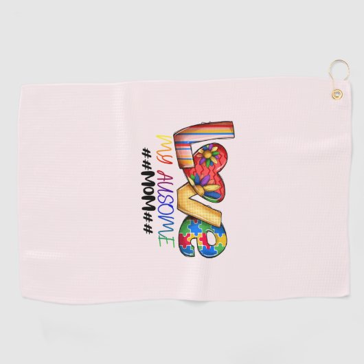 Autisme moeder liefde - kleurrijk bewustzijn golfhanddoek (Horizontaal)