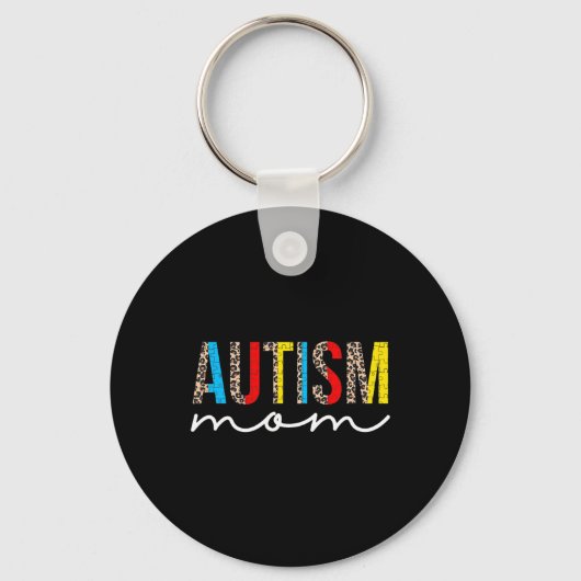 Autisme Moeder Luipaard Autisme Bewustzijn Moeder Sleutelhanger (Voorkant)