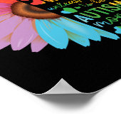 Autisme moeder mama God sterkste vrouwelijke bloem Poster (Hoek)