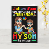 Autisme Moeder Mijn Zoon Is Mijn Held Acceptatie O Kaart (Gele Bloem)