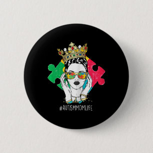 Autisme Moeder Moeder Puzzel Autistisch Hart Lint  Ronde Button 5,7 Cm