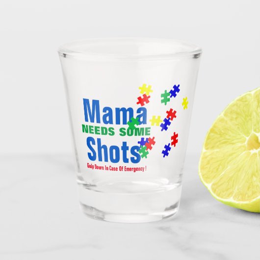 Autisme Moeder Nood Shot - 1,5 oz Shotglas Glas (Voorkant)