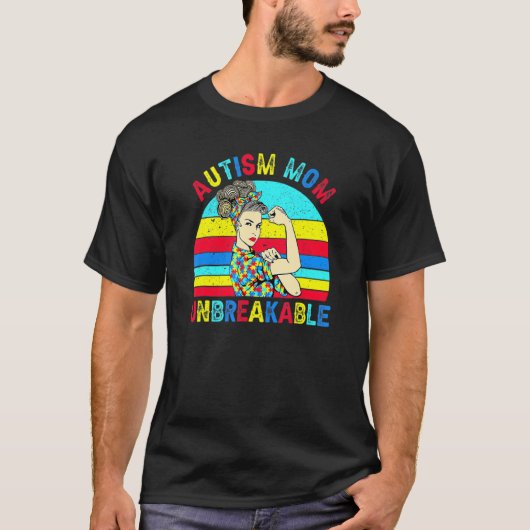 Autisme Moeder Onbreekbaar Autisme Bewustzijn Ges T-shirt (Voorkant)
