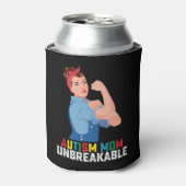 Autisme Moeder Onbreekbaar Trots Autistisch Famili Blikjeskoeler (Blikje Voorkant)