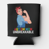 Autisme Moeder Onbreekbaar Trots Autistisch Famili Blikjeskoeler (Voorkant)