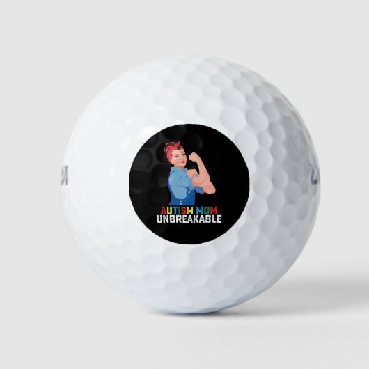 Autisme Moeder Onbreekbaar Trots Autistisch Famili Golfballen (Voorkant)