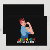 Autisme Moeder Onbreekbaar Trots Autistisch Famili Kaart (Voorkant / Achterkant)