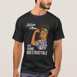 Autisme Moeder Onverwoestbaar Autistisch Puzzel Li T-shirt